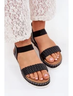 Dámské Sandály S Pletením Na Ozdobené Platformě Černé Velara Dámské Sandály S Pletením Na Ozdobené Platformě Černé Velara