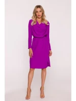 S428 Šaty s výstřihem - levandulová S428 Šaty s výstřihem - levandulová