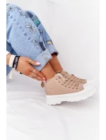 Dámské Vysoké Tenisky Na Velké Podrážce Světle Hnědá Trissy Dámské Vysoké Tenisky Na Velké Podrážce Světle Hnědá Trissy