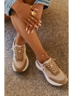 Dámské semišové tenisky na platformě Big Star RR274A345 HI-POLY SYSTEM Tmavě béžové