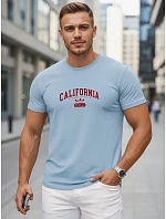 Pánské bavlněné tričko s potiskem „California“ v modré barvě, FashionStreet NX5140R Pánské bavlněné tričko s potiskem „California“ v modré barvě, FashionStreet NX5140R