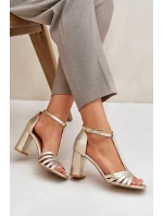 Sandály Z Přírodní Kůže Na Podpatku Laura Messi 2766