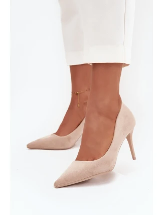 Dámské lodičky z eko semiše béžové Elvessa