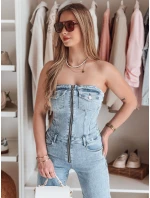 Dámský džínový overal s korzetem GORSSANKA modrý FashionStreet EY2587