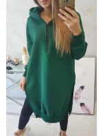 Zateplená mikina s bočními rozparky tmavě zelená Zateplená mikina s bočními rozparky tmavě zelená