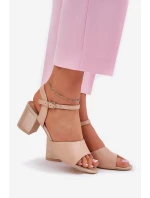 Dámské sandály na podpatku Vinceza 20275 béžové