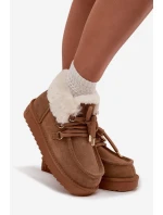 Dámské sněhule D.Franklin z přírodního semiše – camel