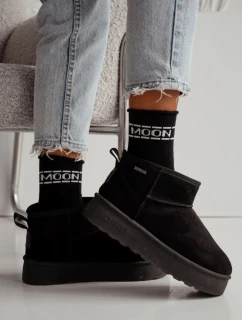 Dámské ponožky polofroté UNIQUE bezuciskové MOON – černé