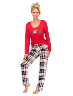 Dámské pyžamo Ho Ho long red - Donna Dámské pyžamo Ho Ho long red - Donna
