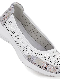 Dámská kožená otevřená bílá obuv S.Barski 7036