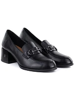 Dámské kožené boty na podpatku lord black Vinceza 18116