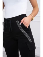 Bavlněné kalhoty cargo černé Bavlněné kalhoty cargo černé