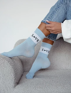 Dámské bavlněné ponožky LOVE modré