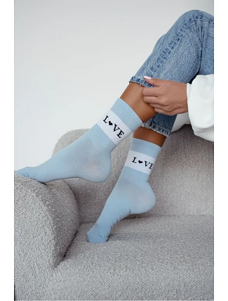 Dámské bavlněné ponožky LOVE modré Dámské bavlněné ponožky LOVE modré