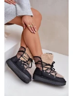 Dámské sněhule D.Franklin s kožíškem – černé