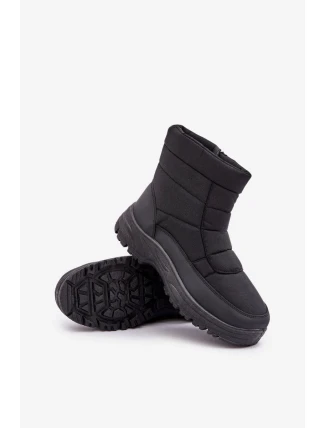 Pánské sněhule na zip zateplené kožíškem černé Linnora