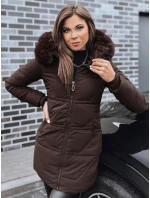 Dámská prošívaná bunda s kožešinou hnědá FashionStreet TY5222