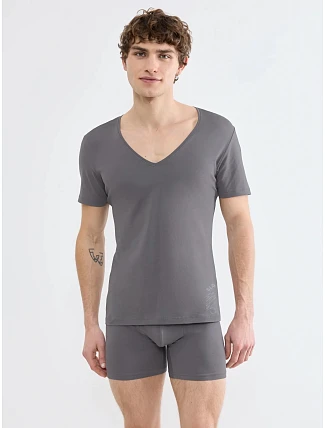 Pánské tričko SLG Base V Neck Shirt šedé Shiver - SLOGGI