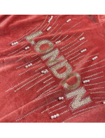 Velurový dres v cihlové barvě s aplikací (81217)