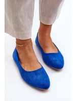 Dámské modré semišové baleríny Kommia