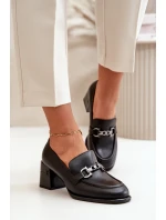 Elegantní Dámské Kožené Polobotky Na Podpatku Černé Vinceza 91116 Elegantní Dámské Kožené Polobotky Na Podpatku Černé Vinceza 91116