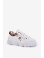 Dámské Sportovní Boty Na Platformě Z Eko Kůže Panther Bílé Velionna