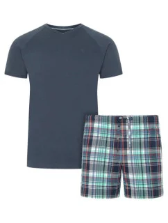 Pánské pyžamo 500204 B90 tm. modré s kárem - Jockey