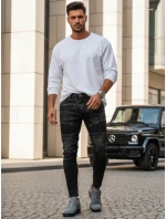 Pánské černé džínové kalhoty FashionStreet UX3939