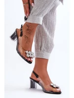 Transparentní Sandály Na Podpatku Černé SBarski MR1037-43