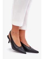 Lodičky s otevřenou patou z eko kůže Aricandia – černé