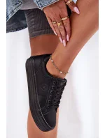 Dámské tenisky z ECO kůže na platformě Big Star – černé