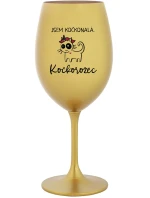 JSEM KOČKONALÁ. KOČKOROŽEC - zlatá sklenice na víno 350 ml JSEM KOČKONALÁ. KOČKOROŽEC - zlatá sklenice na víno 350 ml