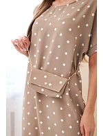 Dámské šaty s puntíky, s krátkým rukávem a s kabelkou fango