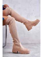 Dámské vysoké boty Workers Béžová Austin