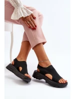 Dámské sportovní sandály na tlusté podrážce černé Deinaleia Dámské sportovní sandály na tlusté podrážce černé Deinaleia