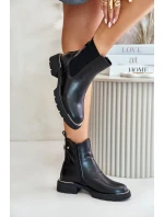 Kožené Boty Chelsea Na Zip GOE OO2N4147-E2 Černé