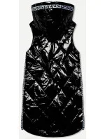 Černá lesklá vesta s lemovkami (7004BIG) Černá lesklá vesta s lemovkami (7004BIG)