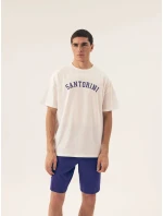 Pánské pyžamo Santorini 43173 white - HENDERSON Pánské pyžamo Santorini 43173 white - HENDERSON