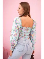 Dámská španělská halenka s květinovým vzorem, dlouhý rukáv mincovna Dámská španělská halenka s květinovým vzorem, dlouhý rukáv mincovna