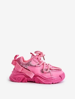 Dětské tenisky ozdobené flitry růžové Liatoma