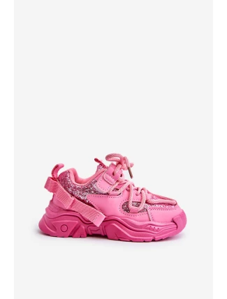 Dětské tenisky ozdobené flitry růžové Liatoma