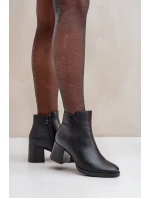 Zateplené boty na podpatku černé Feliveth