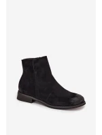 Dámské boty Vinceza – černé, na nízkém podpatku