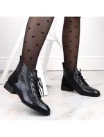 Filippo W PAW478A černé lakované zateplené boty s krokodýlem Filippo W PAW478A černé lakované zateplené boty s krokodýlem