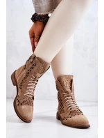 Zazoo 2695 děrované kožené boty Camel