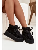 Dámské sněhule na platformě s kožíškem Černé Florivelle