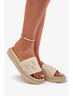 Dámské pantofle na platformě Big Star – béžové