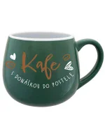 KAFE S DONÁŠKOU DO POSTELE - zelený keramický hrníček 300 ml KAFE S DONÁŠKOU DO POSTELE - zelený keramický hrníček 300 ml