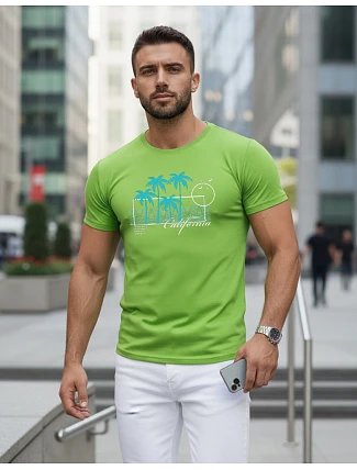 Pánské tričko s potiskem klasické limetkově zelené FashionStreet NX5020R