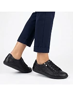 Dámské kožené barefoot ažurové černé boty Gino Fabiani OL38-6